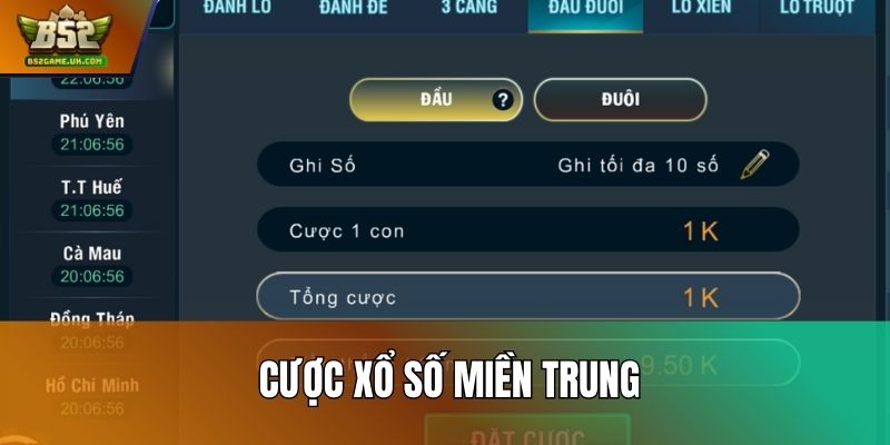 Cược xổ số miền Trung